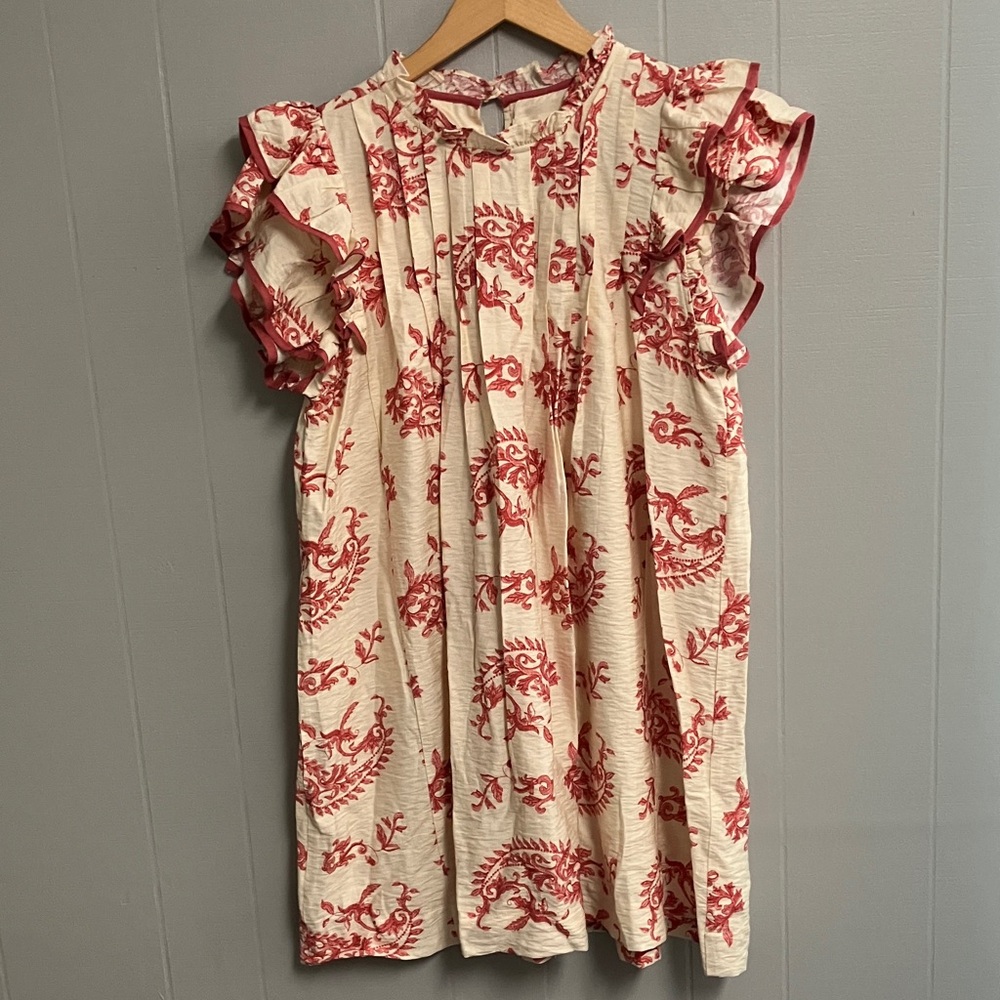 NWT Umgee Cream Patterned Dress Size Large New With Tags